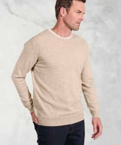 Devon Stone Cotton Merino Crew Neck Jumper