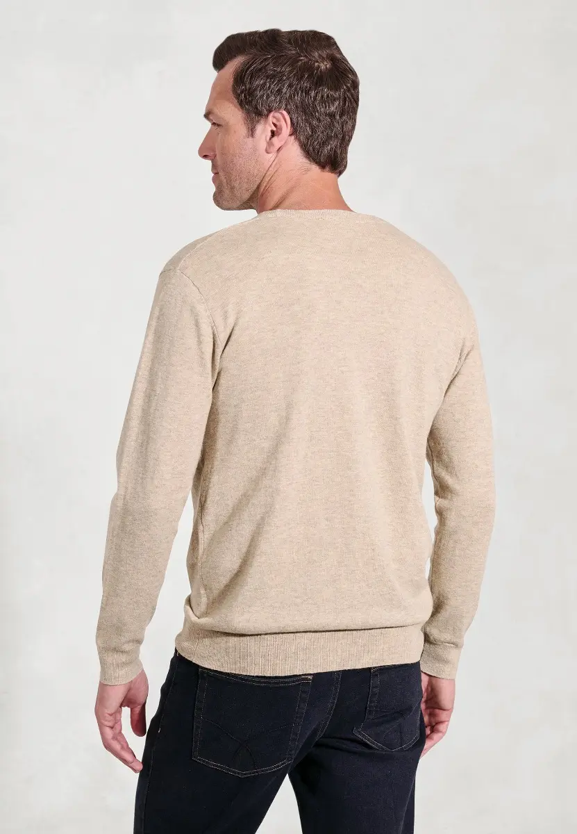Devon Stone Cotton Merino Crew Neck Jumper - Image 2