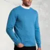 Devon Sea Blue Cotton Merino Crew Neck Jumper