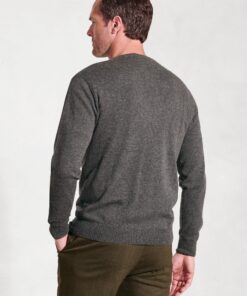 Alternative view of Devon Charcoal Cotton Merino Crew Neck Jumper