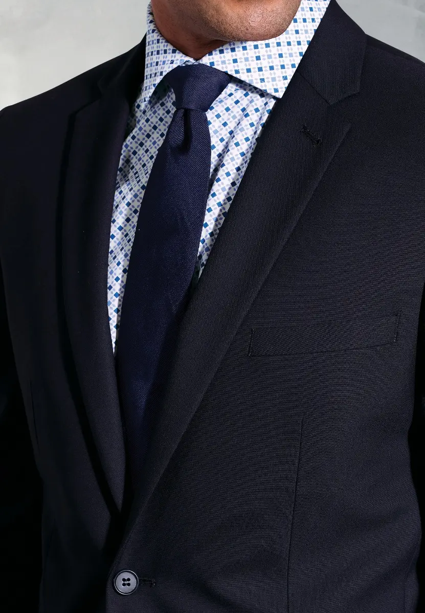 Tailored Fit Dijon Navy Suit Jacket - Image 2