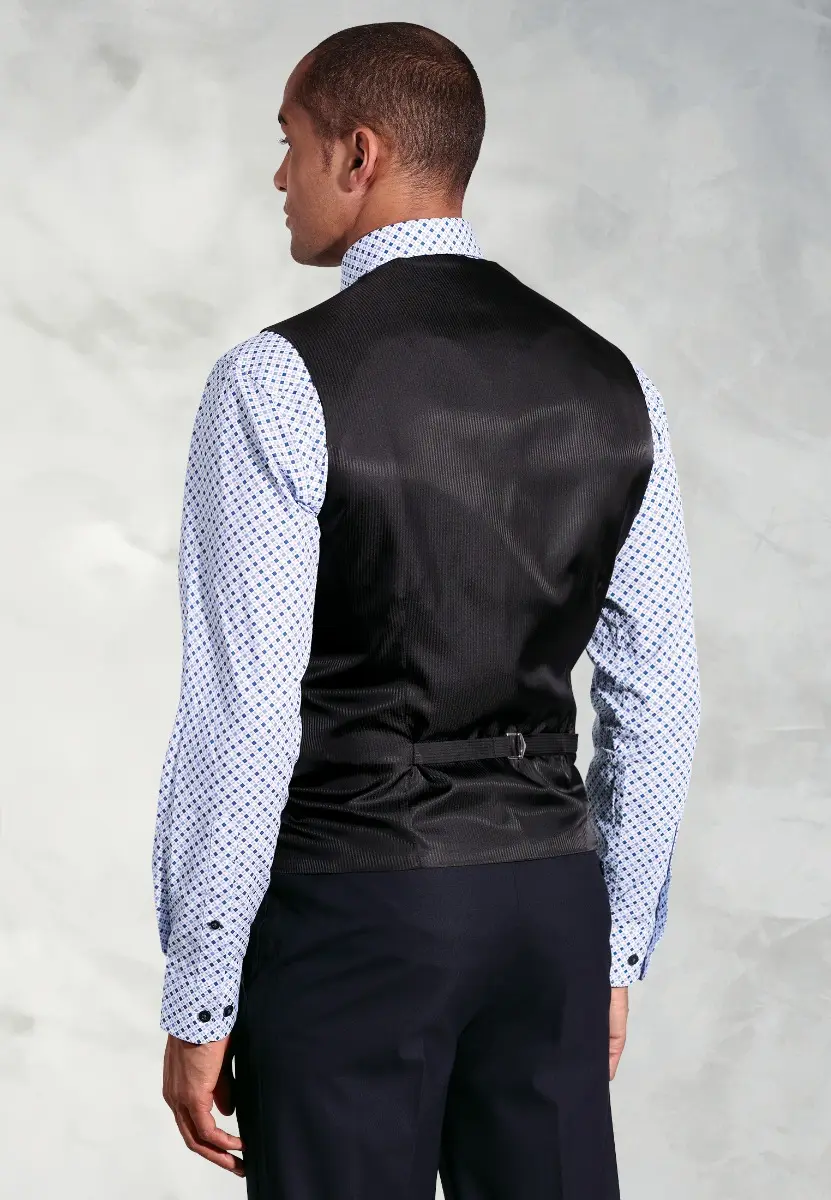 Tailored Fit Navy Waistcoat - Image 2
