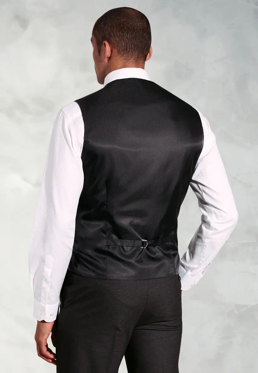 Tailored Fit Charcoal Waistcoat - Image 2