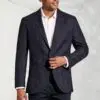 Tailored Fit Dillon Navy Textured Wool Linen Jacket
