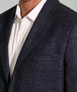 Alternative view of Tailored Fit Dillon Navy Textured Wool Linen Jacket