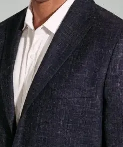 Alternative view of Tailored Fit Dillon Navy Textured Wool Linen Jacket