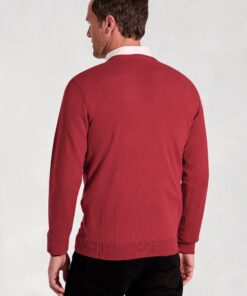 Alternative view of Dorset Claret Cotton Merino V-Neck Jumper