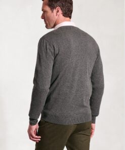 Alternative view of Dorset Charcoal Cotton Merino V-Neck Jumper