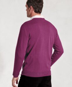 Alternative view of Dorset Plum Cotton Merino V-Neck Jumper