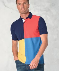 Drysdale Pure Cotton Harlequin Pique Polo Shirt
