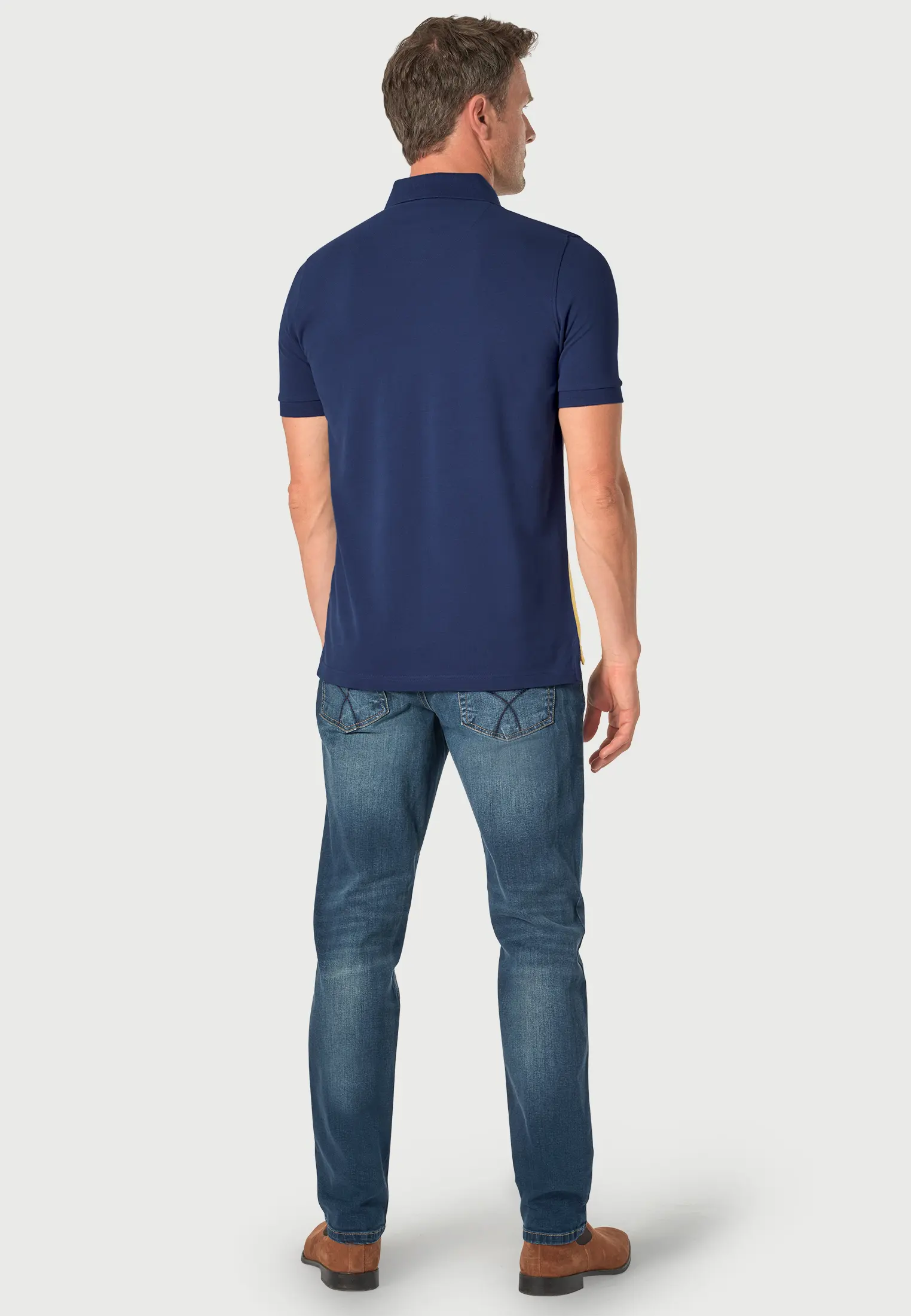 Drysdale Pure Cotton Harlequin Pique Polo Shirt - Image 2