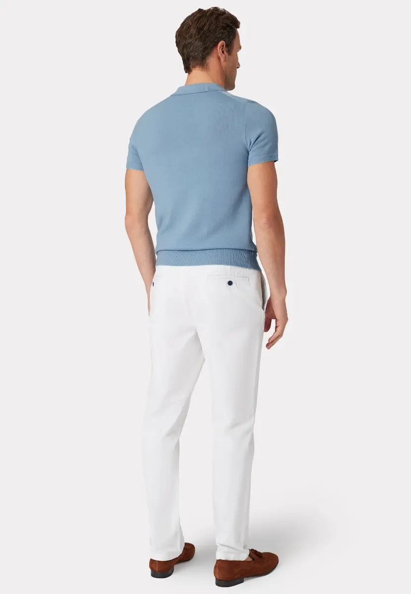 Duke Sky Blue Merino Wool Polo Shirt - Image 2
