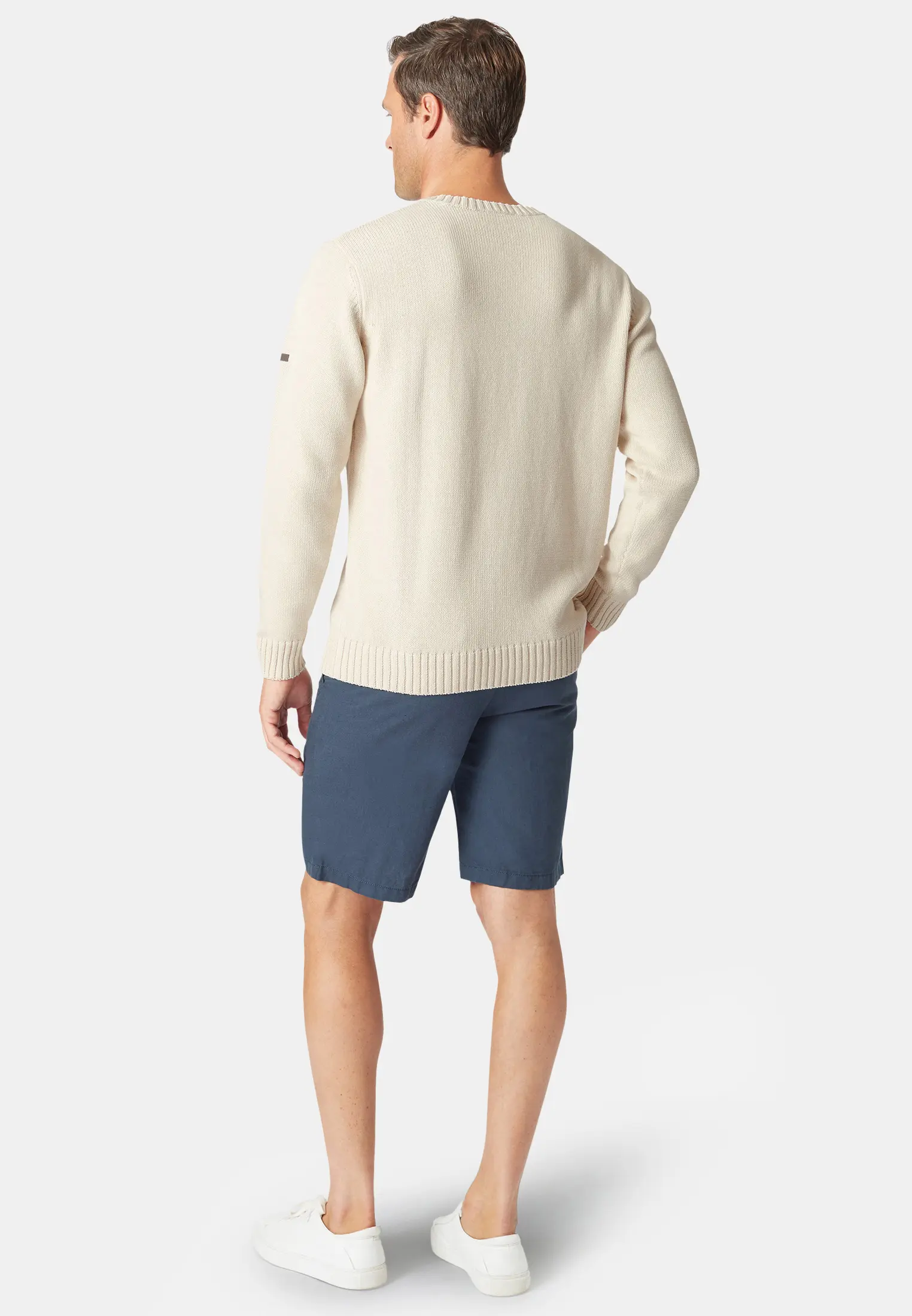 Earby Ecru Cotton Crew Neck Jumper - Image 2