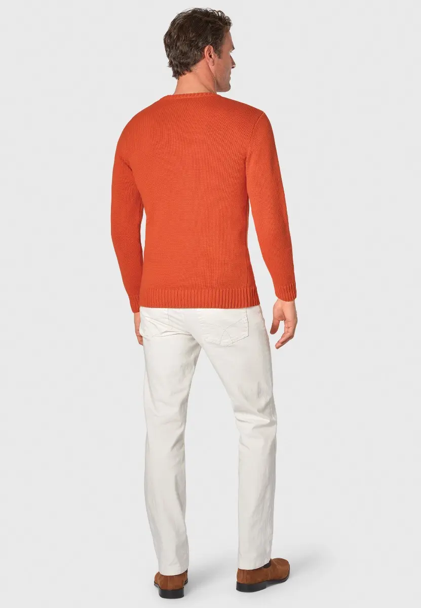 Earby Paprika Cotton Crew Neck Jumper - Image 2