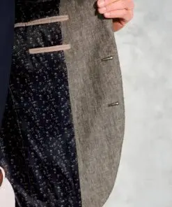 Alternative view of Tailored Fit Eastwood Khaki Pure Linen Jacket