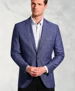 Tailored Fit Eastwood Blue Pure Linen Jacket