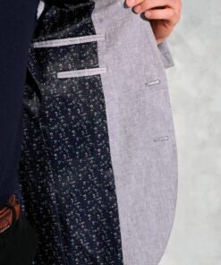 Alternative view of Tailored Fit Eastwood Light Blue Pure Linen Jacket