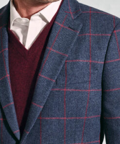 Alternative view of Regular Fit Edlingham Blue Check Wool Blend Jacket