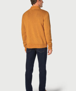 Alternative view of Edmonds Mustard Washed Cotton Zip Neck Jumper