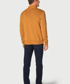 Alternative view of Edmonds Mustard Washed Cotton Zip Neck Jumper