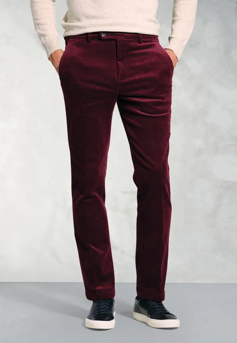 Regular Fit Ellroy Cherry Corduroy Trouser