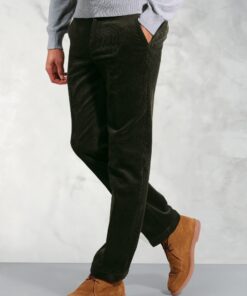 Regular Fit Ellroy Olive Corduroy Trouser