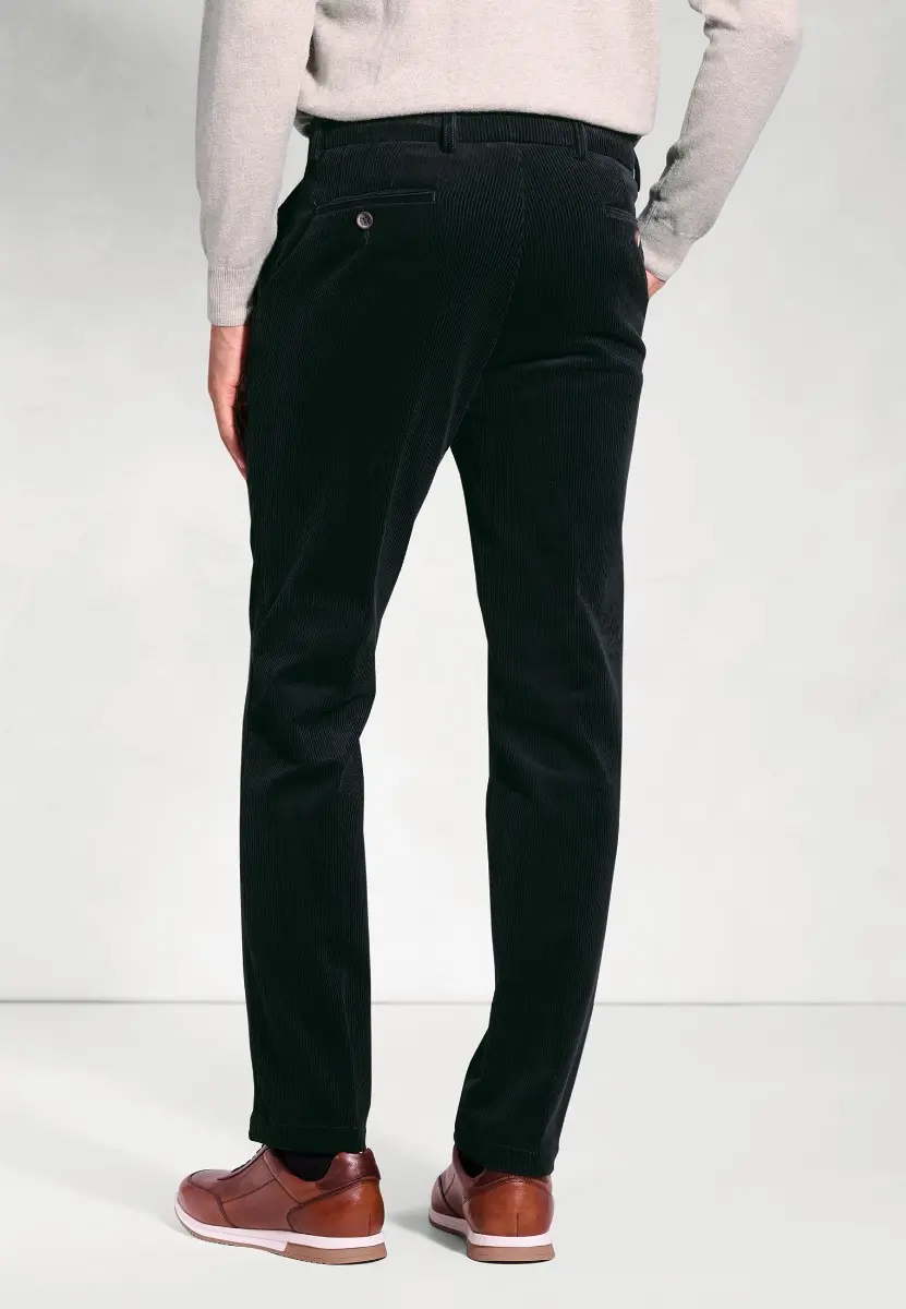Regular Fit Ellroy Black Corduroy Trouser - Image 2