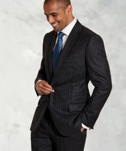 Regular Fit Epsom Grey Pinstripe Wool Suit Jacket