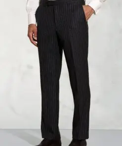 Regular Fit Epsom Grey Pinstripe Wool Suit Trousers