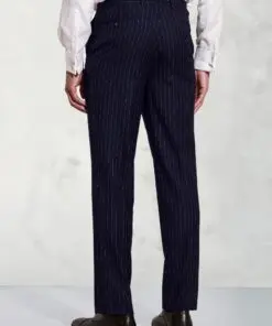 Alternative view of Regular Fit Epsom Navy Pinstripe Wool Suit Trousers