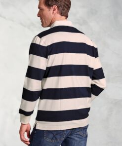 Alternative view of Farrell Navy Hooped Rugby Shirt