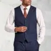 Tailored Fit Felton Navy Overcheck Suit Waistcoat
