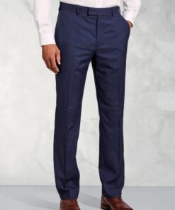 Tailored Fit Felton Navy Overcheck Suit Trousers