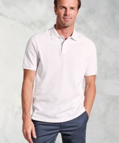 Firth White Pure Cotton Pique Polo Shirt