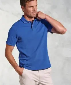 Firth Blue Pure Cotton Pique Polo Shirt