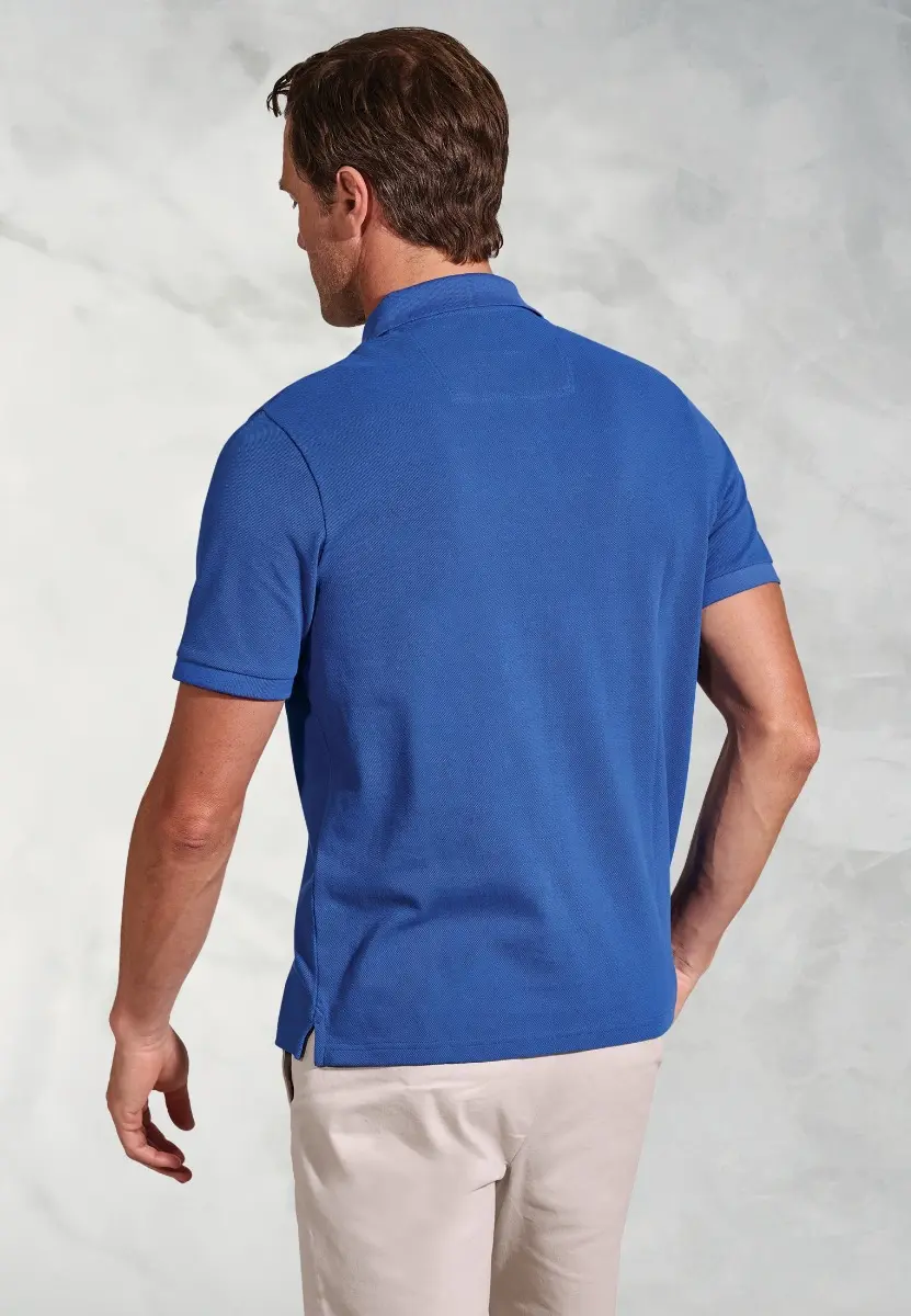 Firth Blue Pure Cotton Pique Polo Shirt - Image 2
