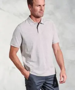 Firth Silver Grey Pure Cotton Pique Polo Shirt