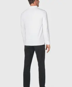 Alternative view of Frederick Cotton Stretch White Long Sleeve Polo Shirt