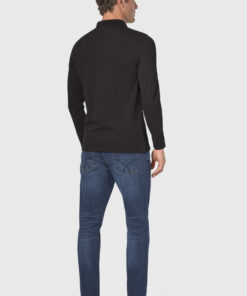 Alternative view of Frederick Cotton Stretch Black Long Sleeve Polo Shirt
