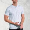 Gibson Sky Blue Slub Linen Blend Polo Shirt