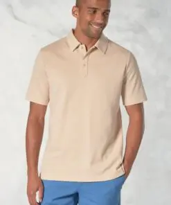 Gough Cotton Rich Biscuit Soft Knit Polo Shirt