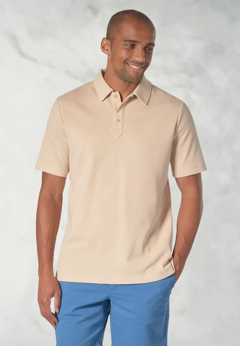 Gough Cotton Rich Biscuit Soft Knit Polo Shirt