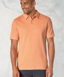 Gough Cotton Rich Peach Soft Knit Polo Shirt