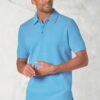 Gough Cotton Rich Aqua Soft Knit Polo Shirt