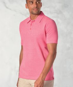 Gough Cotton Rich Rose Soft Knit Polo Shirt