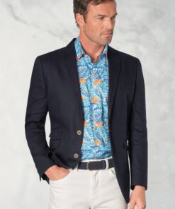 Tailored Fit Gower Navy Linen Blend Suit Jacket