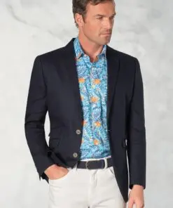Tailored Fit Gower Navy Linen Blend Suit Jacket