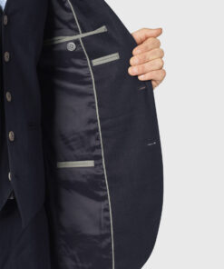 Alternative view of Tailored Fit Gower Navy Linen Blend Suit Jacket