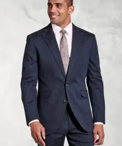 Tailored Fit Grant Navy Linen Blend Mixer Suit Jacket