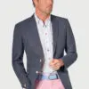 Regular Fit Greig Mid Blue Textured Jacket